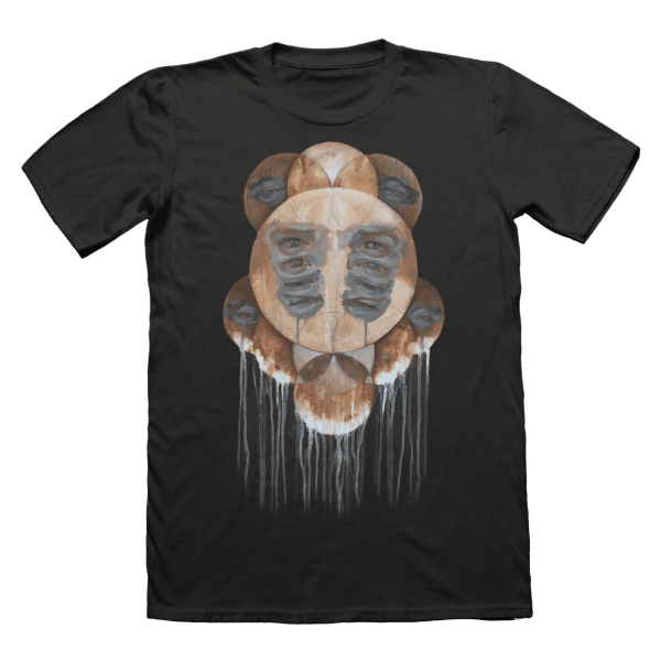 Abstract Eyes Graphic T-Shirt Black Unisex Artistic Streetwear Tee